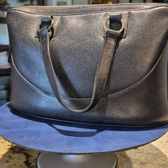 BVLGARI Decollete Handbag Black Leather In EC. Beautiful Structured Purse.EC. - Picture 4 of 16